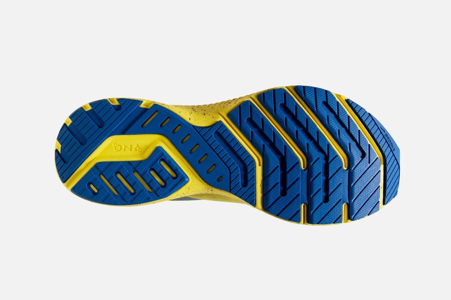 Launch 8 Road Brooks Running Shoes NZ Womens - Yellow/Blue - MENRQF-028